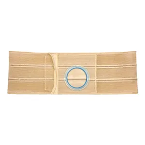 Original Flat Panel 6" Beige Support Belt with Prolapse Overbelt, 2-3/8" Opening 1" From Bottom, Left Side, Medium