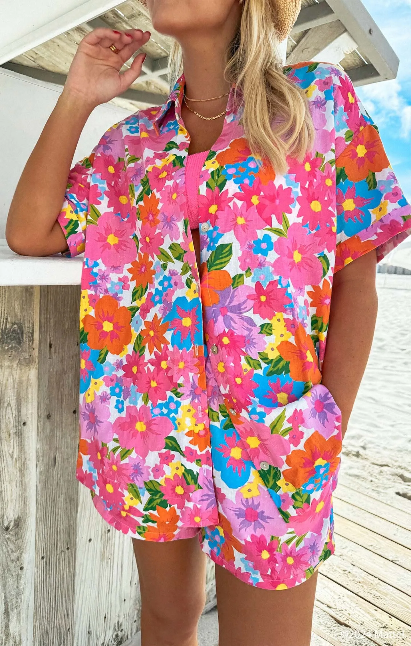 Parker Button Down ~ Barbie™ Blooms