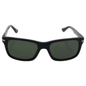 Persol PO3048S Sunglasses 95/31 Black/Crystal Green Lens 55mm