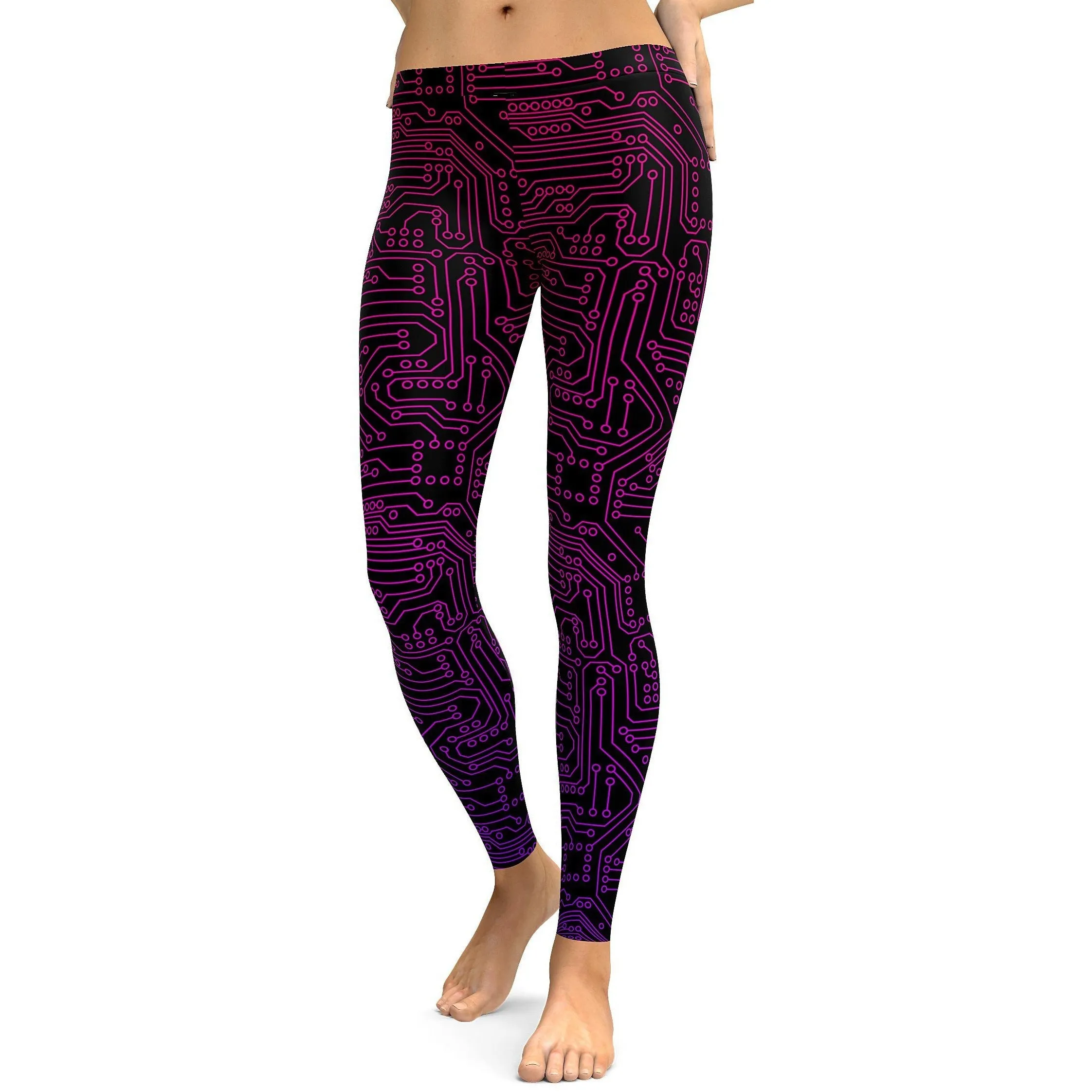 Pink & Purple Circuit Board Leggings