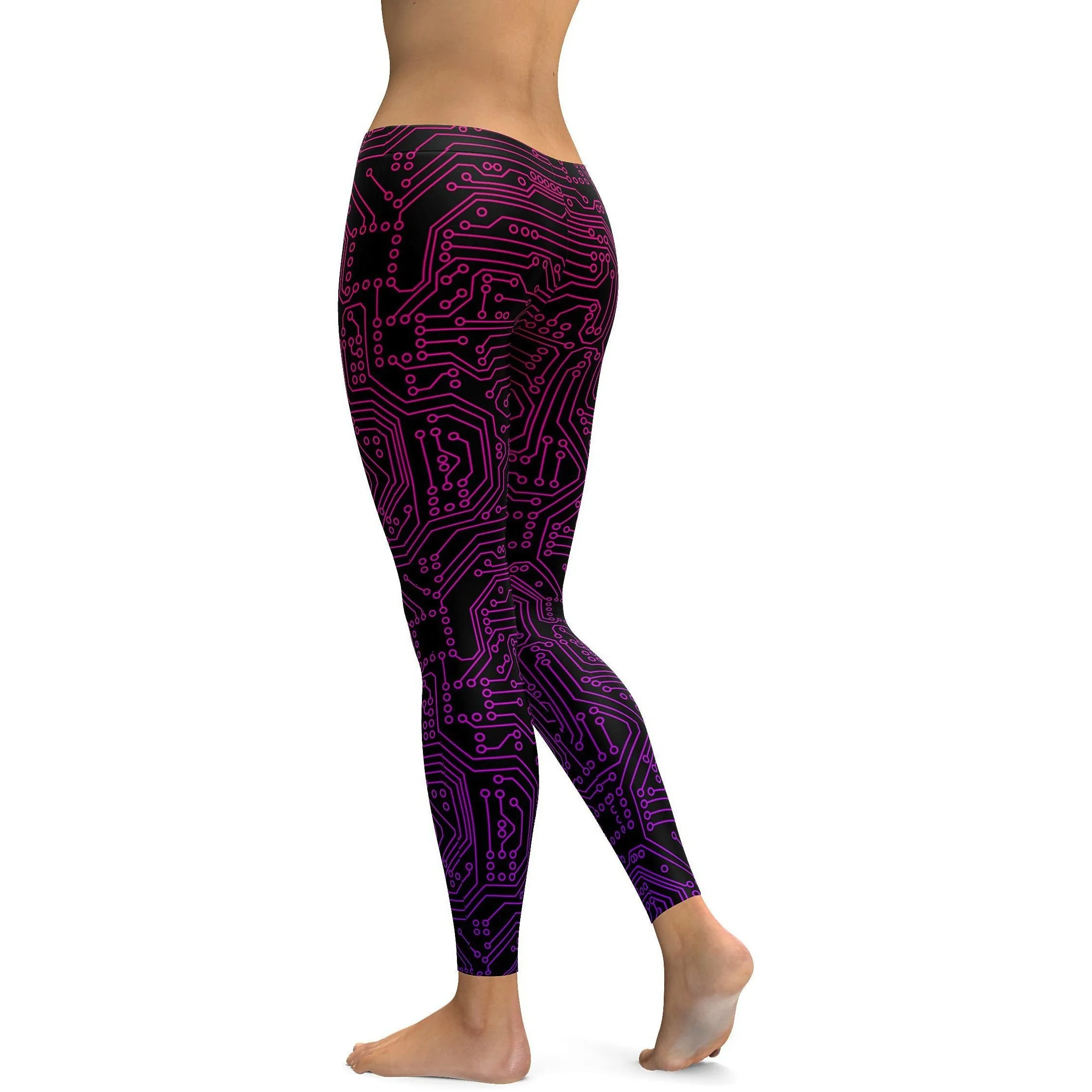 Pink & Purple Circuit Board Leggings