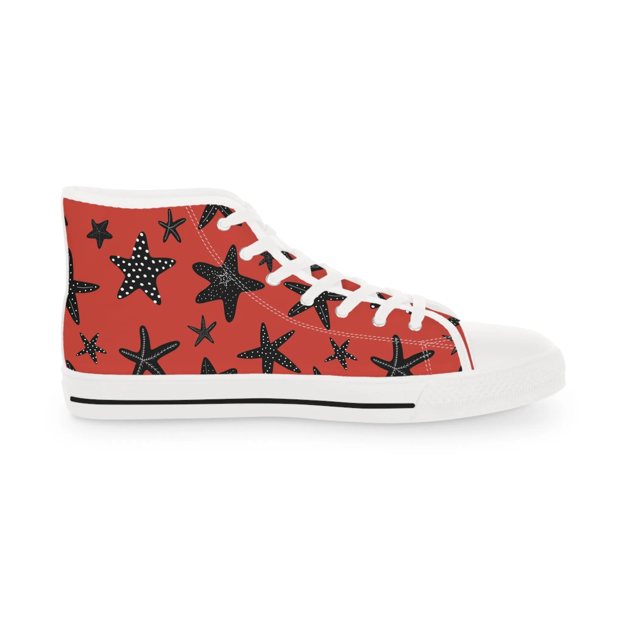 Red Starfish Men's High Top Sneakers