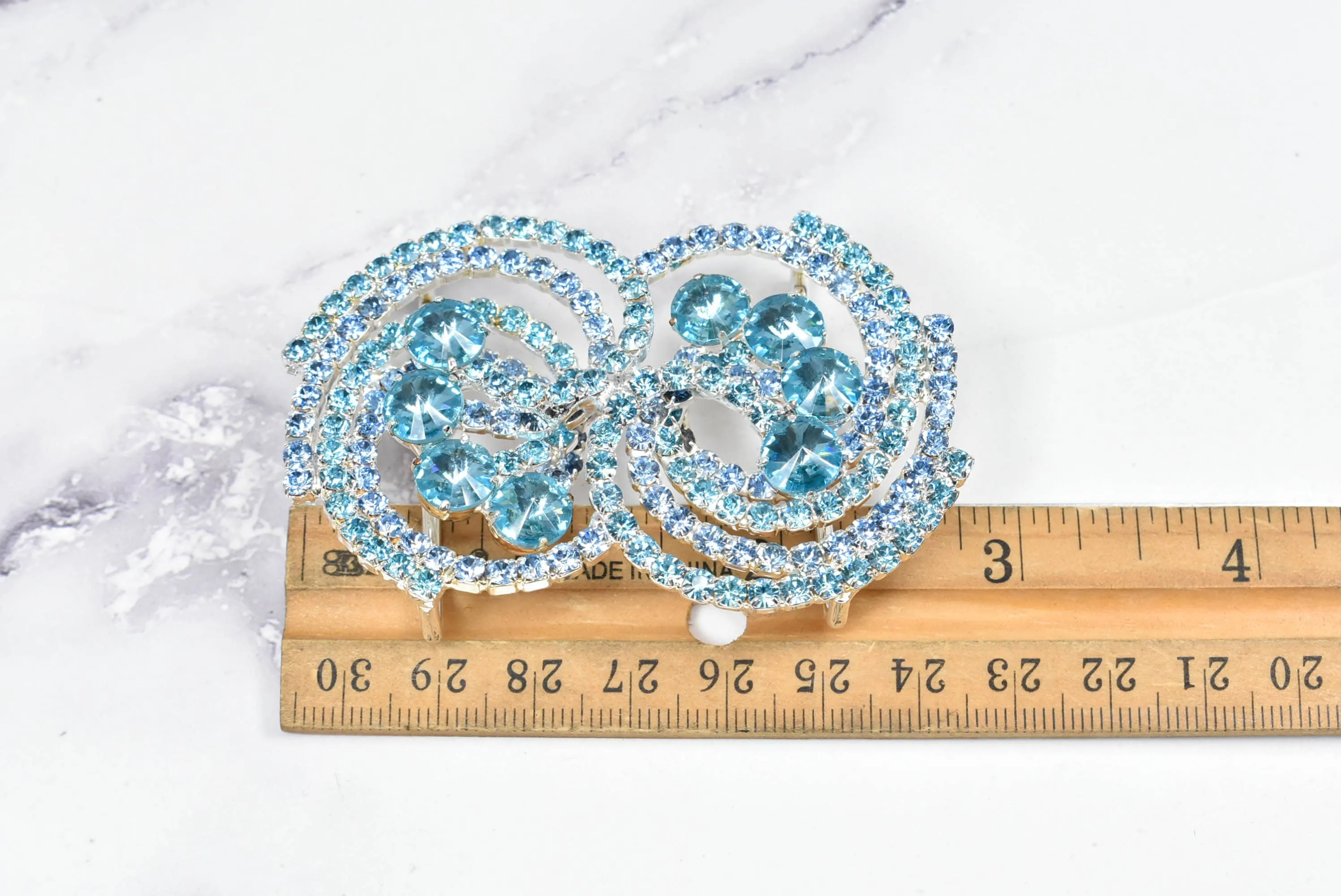 Rhinestone Spiral Buckles 2 3/4" x 1 3/4" - 1 Piece