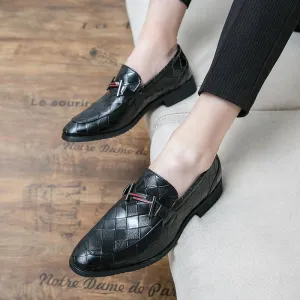 Round Toe Business Rubber Low-top Formal Leather Shoes Pointed Toe Wear