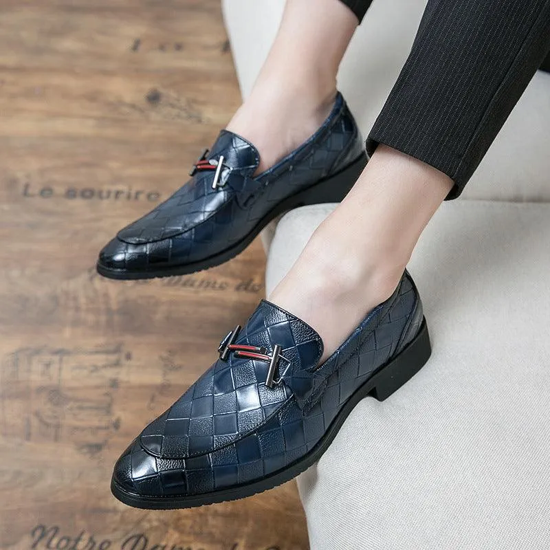 Round Toe Business Rubber Low-top Formal Leather Shoes Pointed Toe Wear