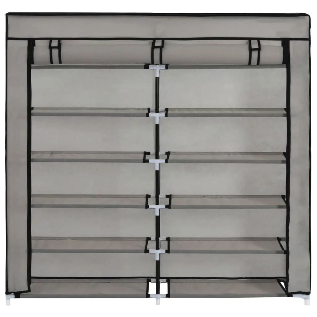 Shoe Cabinet with Cover Grey 115x28x110 cm Fabric