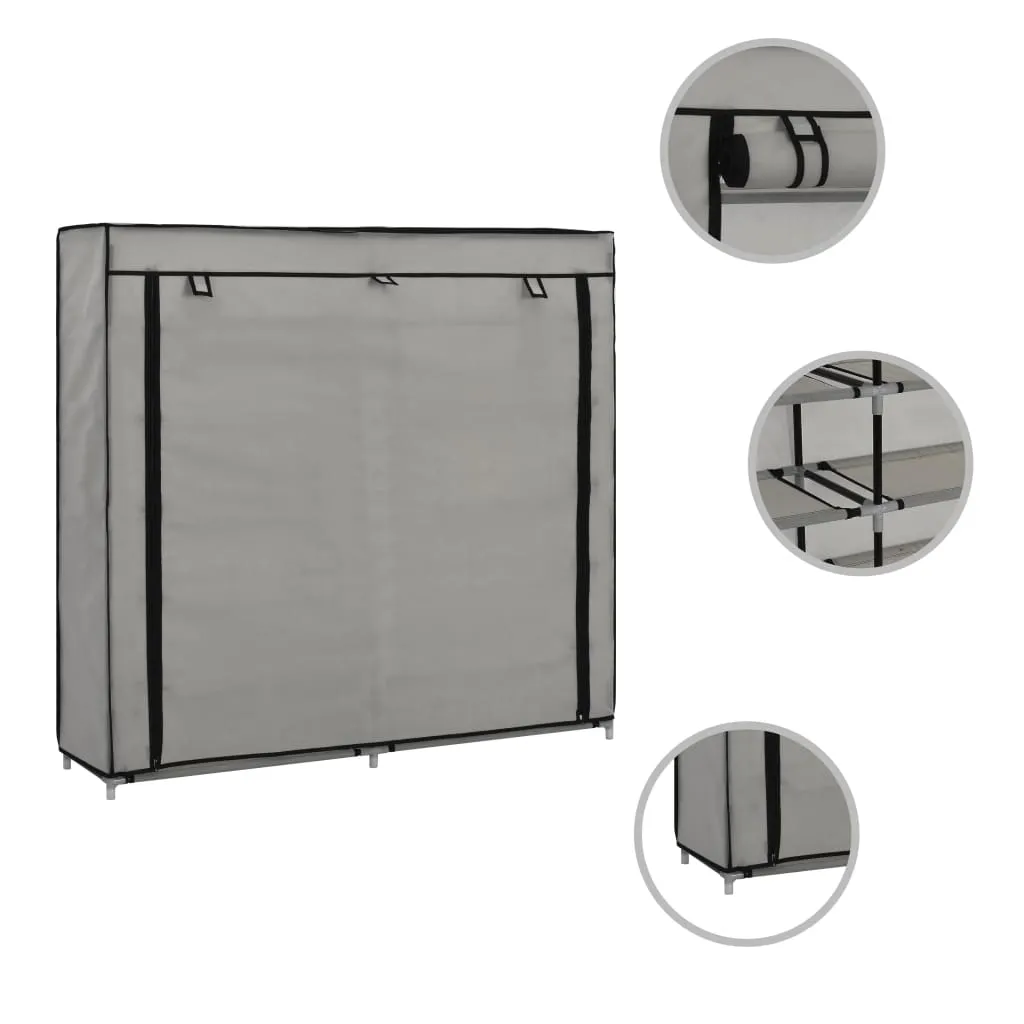 Shoe Cabinet with Cover Grey 115x28x110 cm Fabric