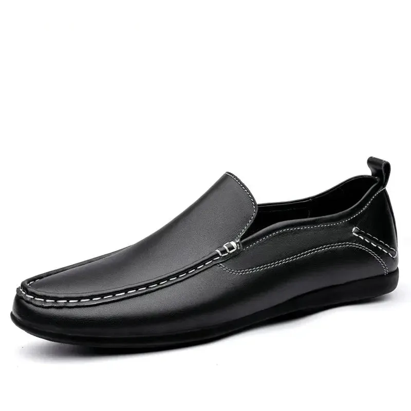 Soft Split Leather Men Loafer Shoes Fashion Male Boat Shoes Casual Shoes Man Driving Shoes Party Wedding Footwear