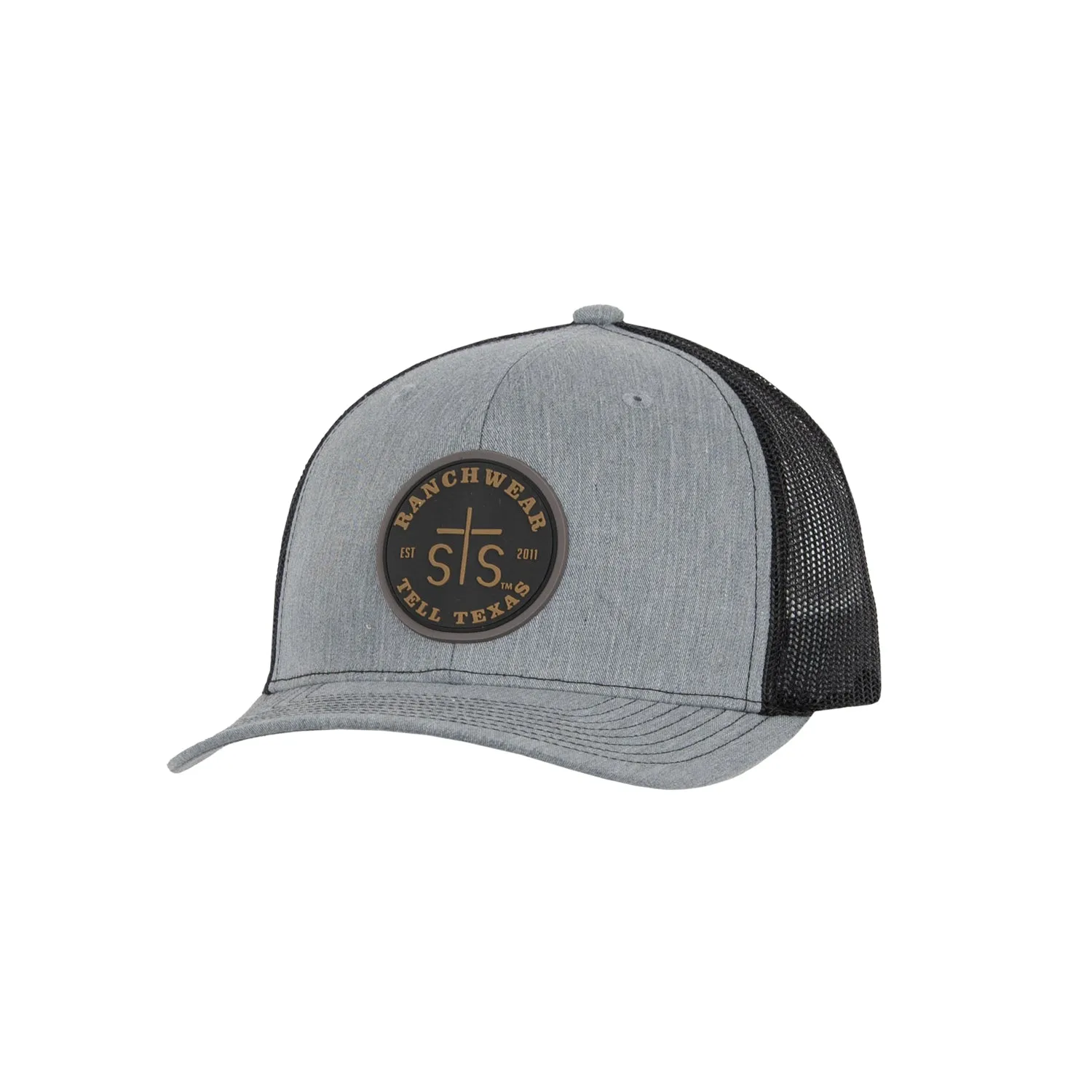 STS Ranchwear Unisex Rubber Patch Heather Gray/Black Cotton Blend Baseball Cap