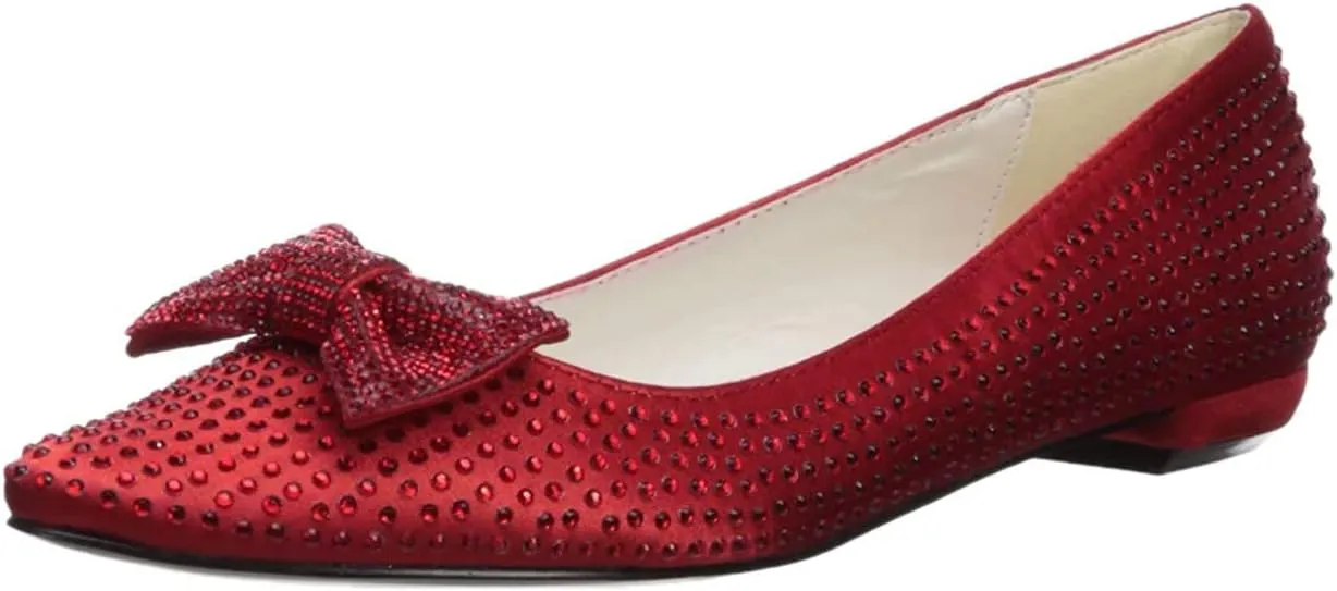 The Highest Heel Red Stone Flat w/ Bow