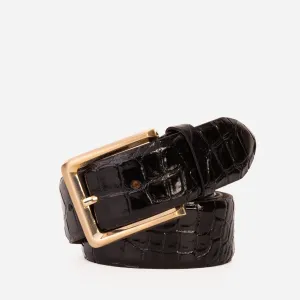 The Strat Black Leather Belt