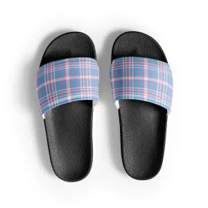 Transgender Trans Pride Women's Size Slides Sandals in Plaid