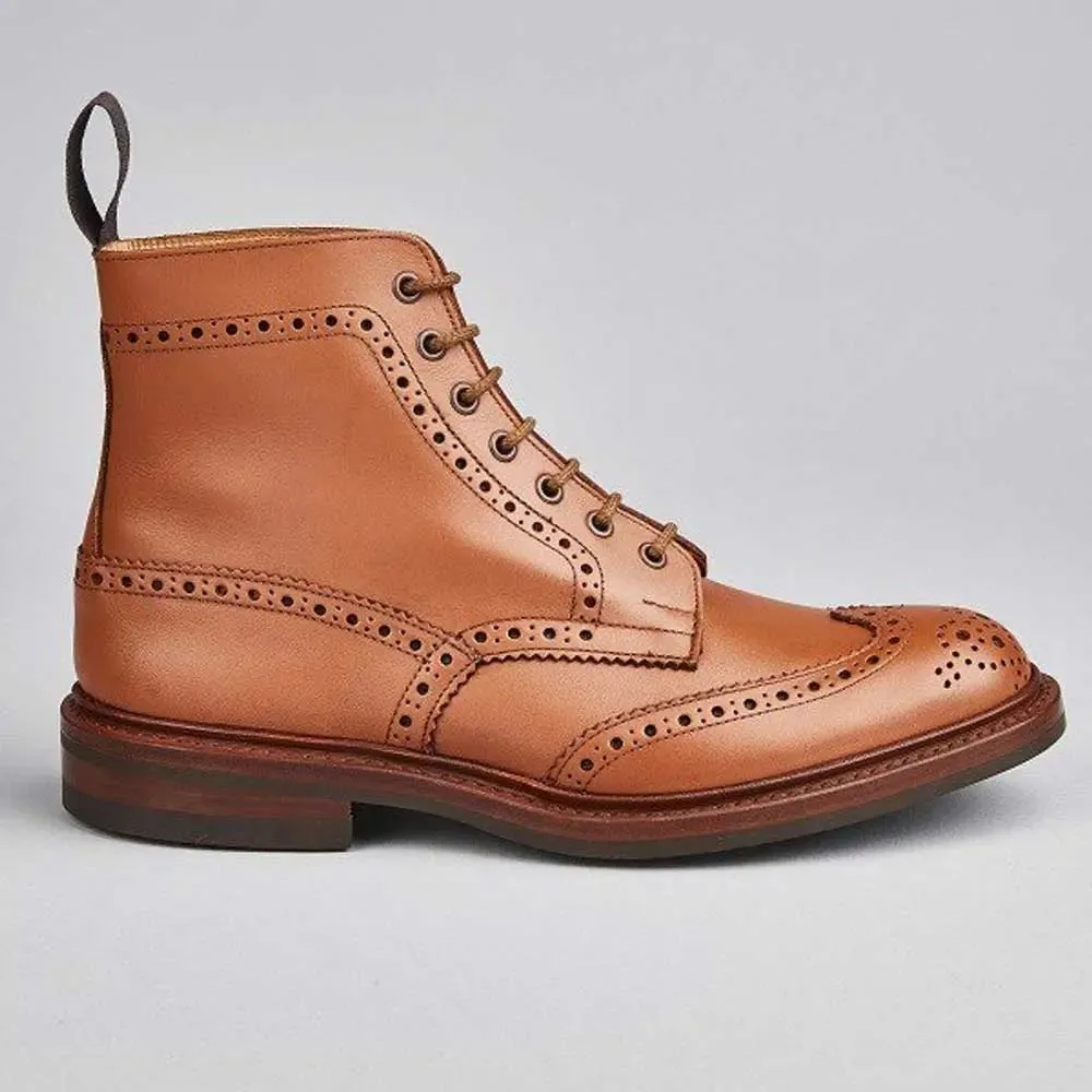 TRICKER'S Stow Boots - Mens Dainite or Leather Sole - C Shade Tan