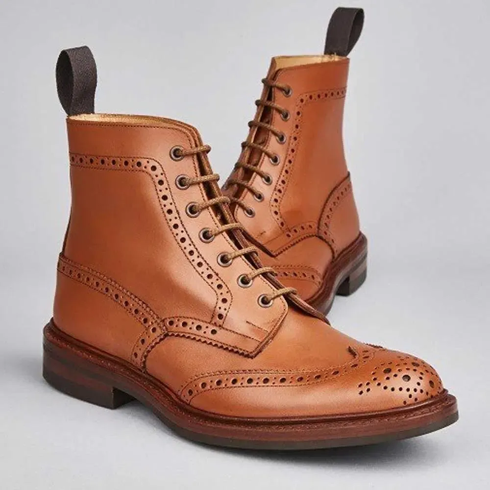 TRICKER'S Stow Boots - Mens Dainite or Leather Sole - C Shade Tan