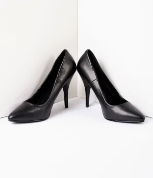 Vintage Style Black Leatherette Seduce Pumps