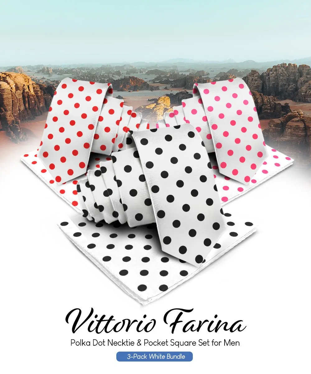 Vittorio Farina Men's Polka Dot Necktie & Pocket Square