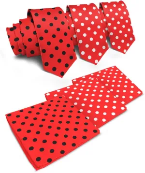 Vittorio Farina Men's Polka Dot Necktie & Pocket Square