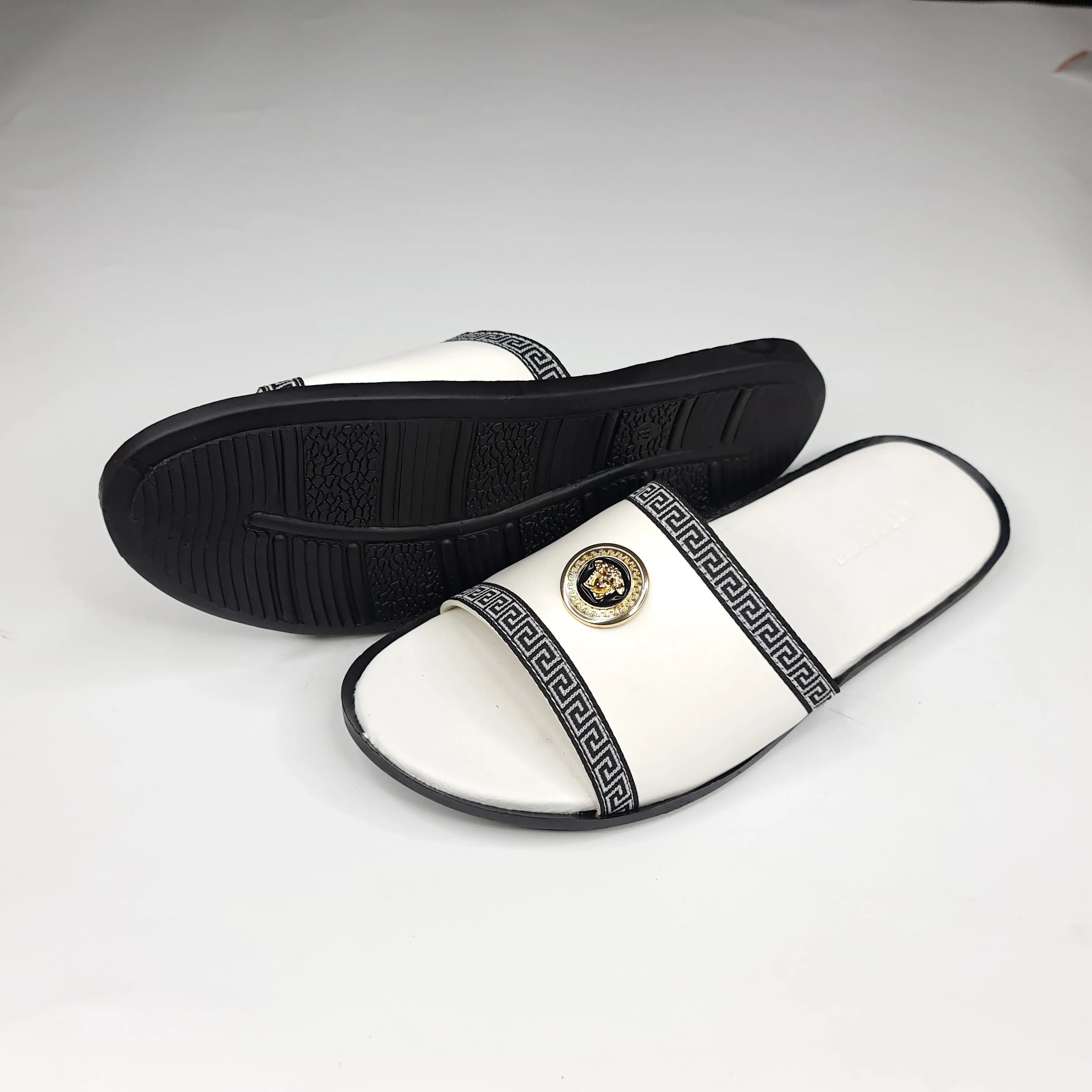 White Buckle Slippers