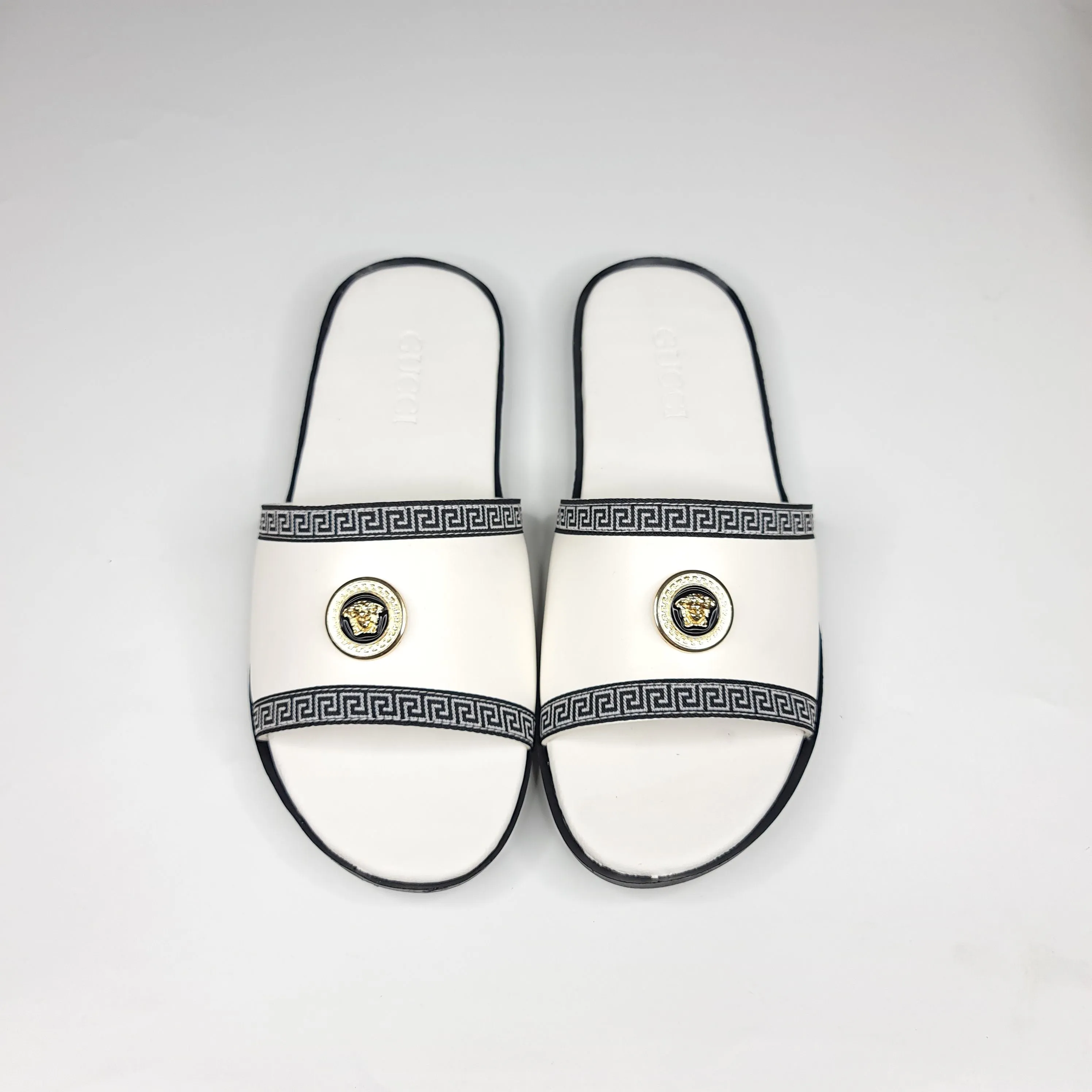 White Buckle Slippers