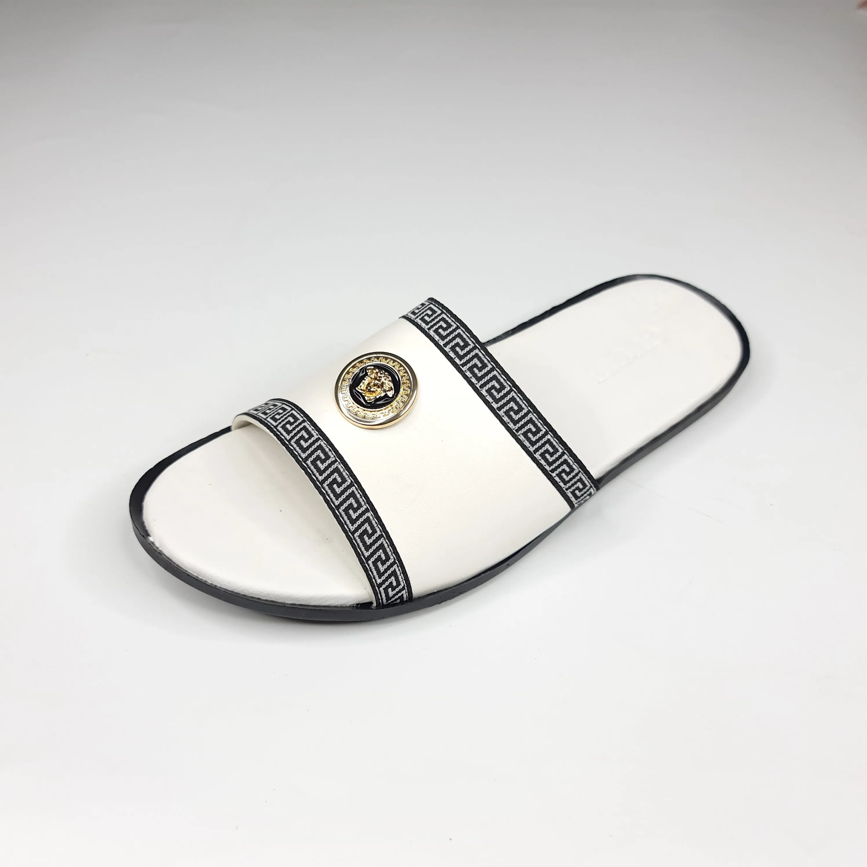 White Buckle Slippers