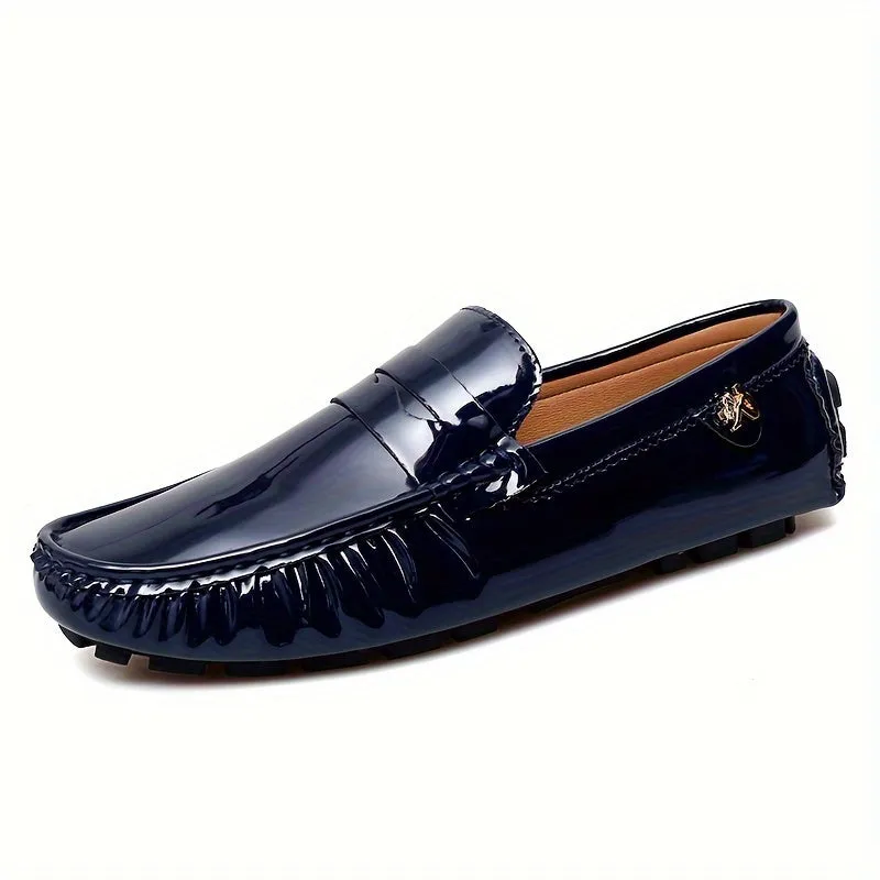 Womens Solid Color Microfiber Synthetic Leather Slip-on Loafers - Non-Slip Rubber Sole, Wear-Resistant, Comfortable, All-Season Flats - Easy to Wear, Breathable, and Durable