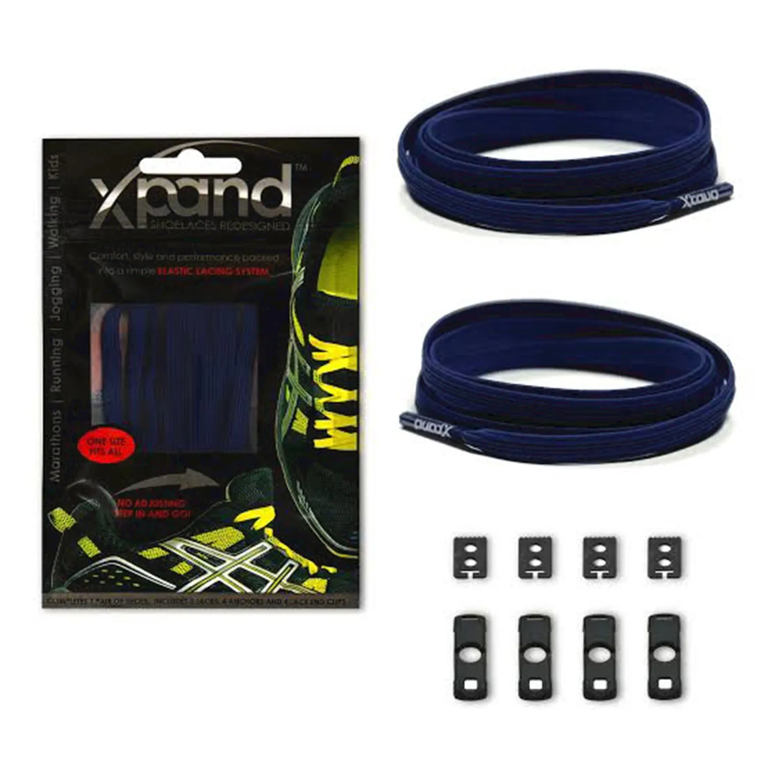 XPand Original No-Tie Shoe Laces (Navy)