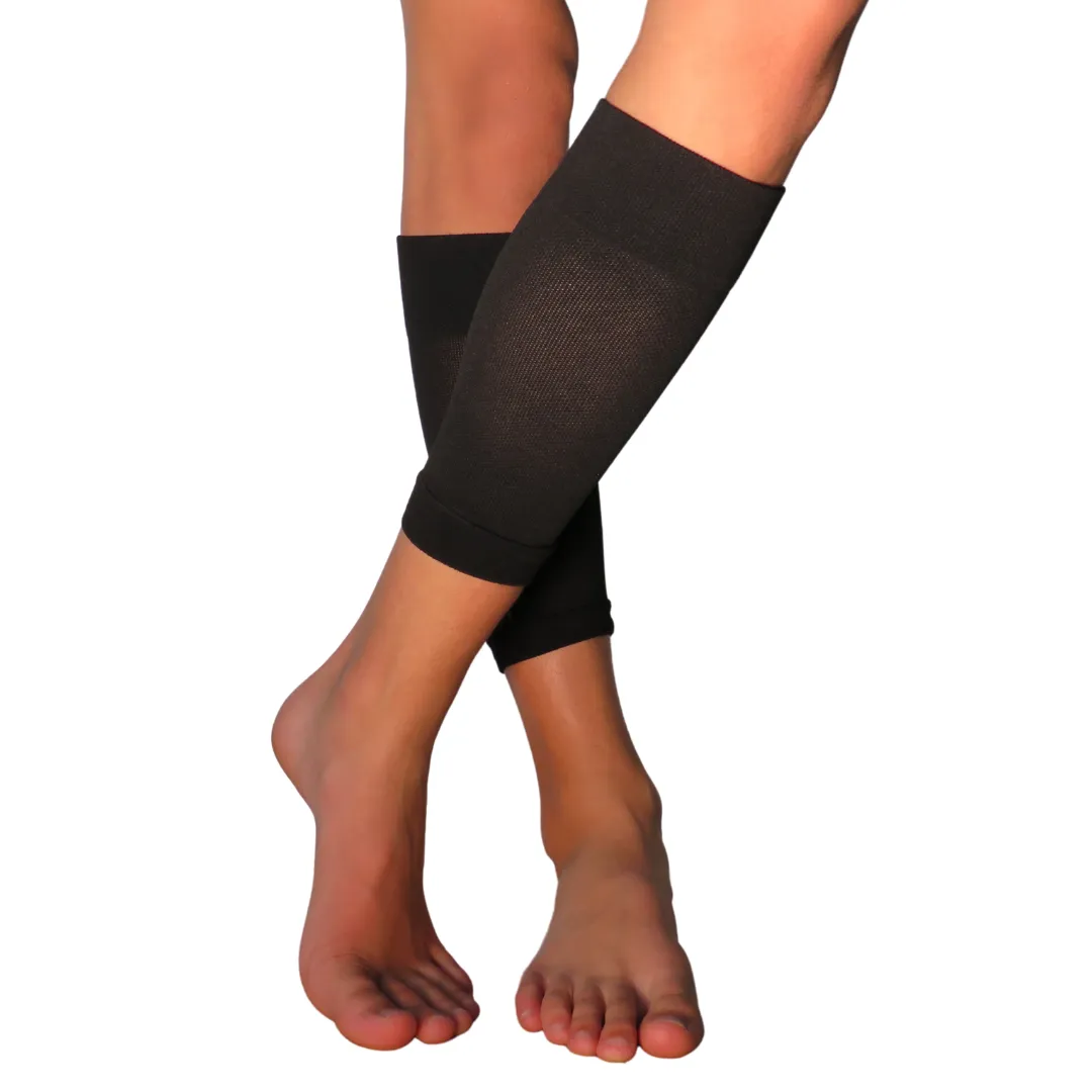 YoU Compression® Black Crop Leg Sleeves 20-30 mmHg